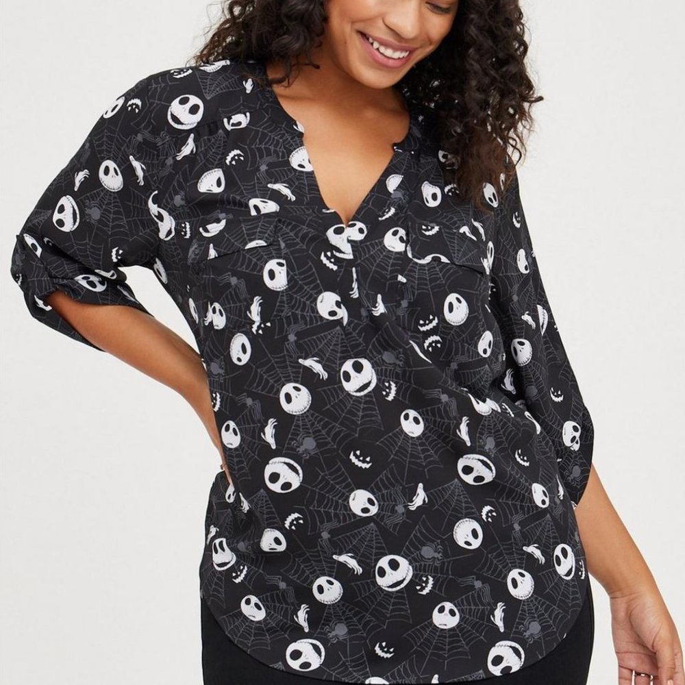 Harper Pullover Blouse - Nightmare Before Christmas Jack Skellington